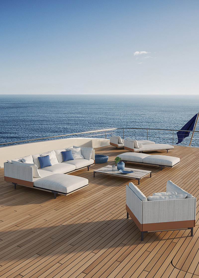Ethimo furnishings on a luxury yacht